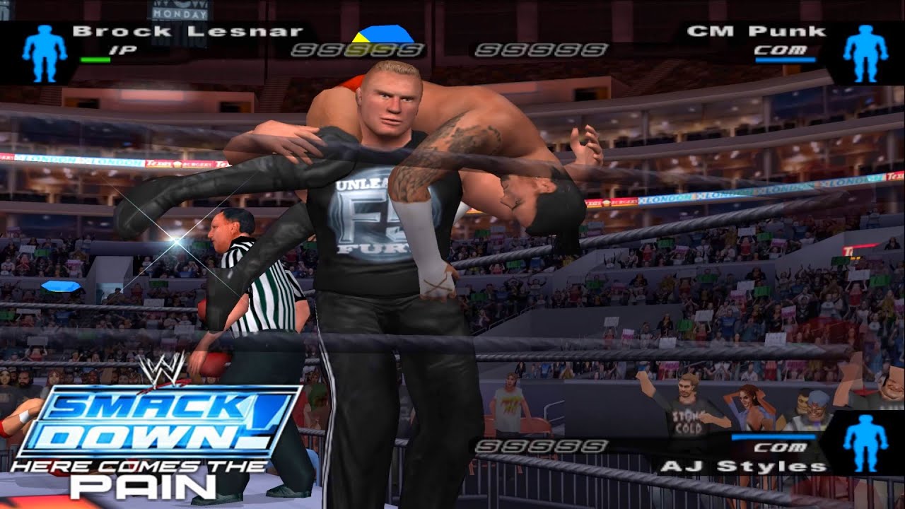 Brock Lesnar vs. CM Punk | AJ Styles | Handicap One on Two Match | WWE Smackdown!🔥🔥🔥