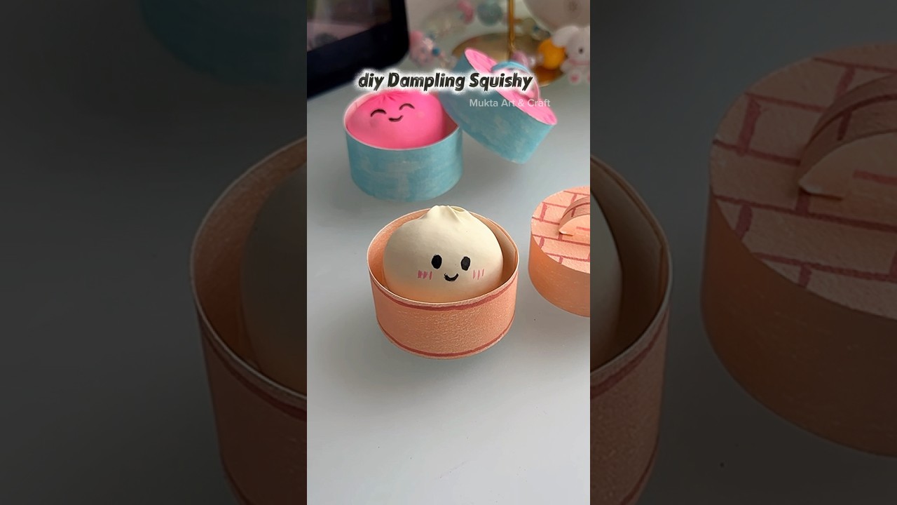 DIY Dumpling Squishy 😛✨#shorts #art #diy #craft #youtubeshorts