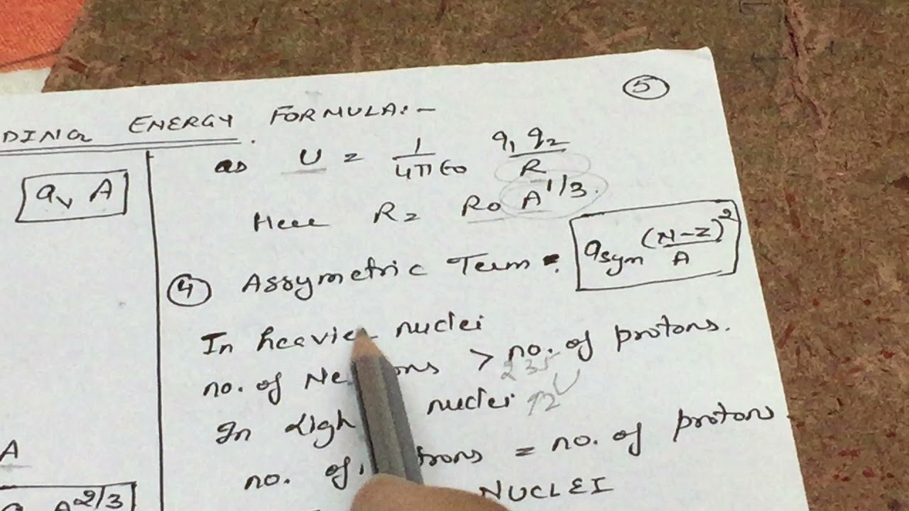 Semi empirical Binding Energy formula