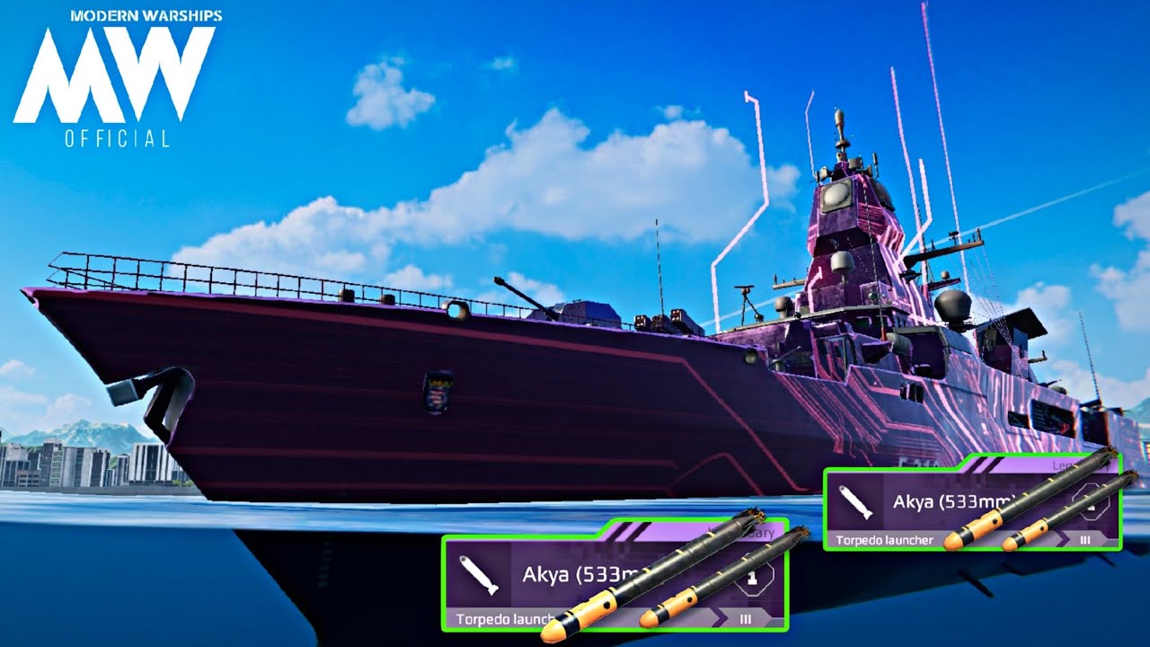 FGS F124 With 4x Akya (533mm) Torpedo 🔥 Really Brutal ☠️- Modern Warships
