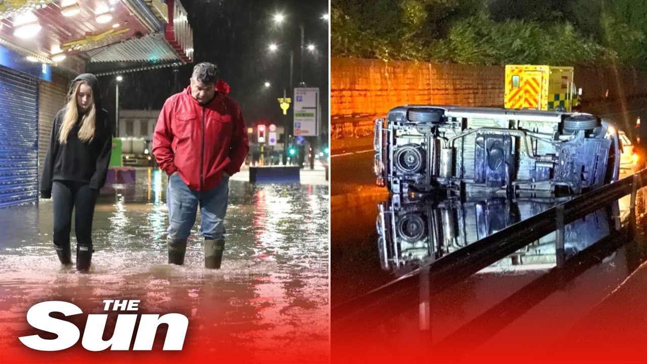 Flooding in London & South East after 45mph Storm Aurore drops 2inches rain in extreme UK weather