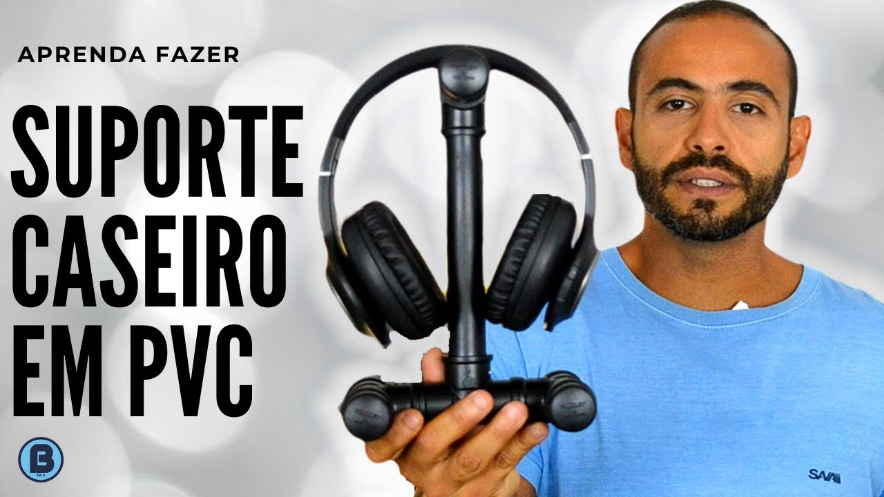 Como Fazer Suporte caseiro para fone de ouvido | PVC | Barato.