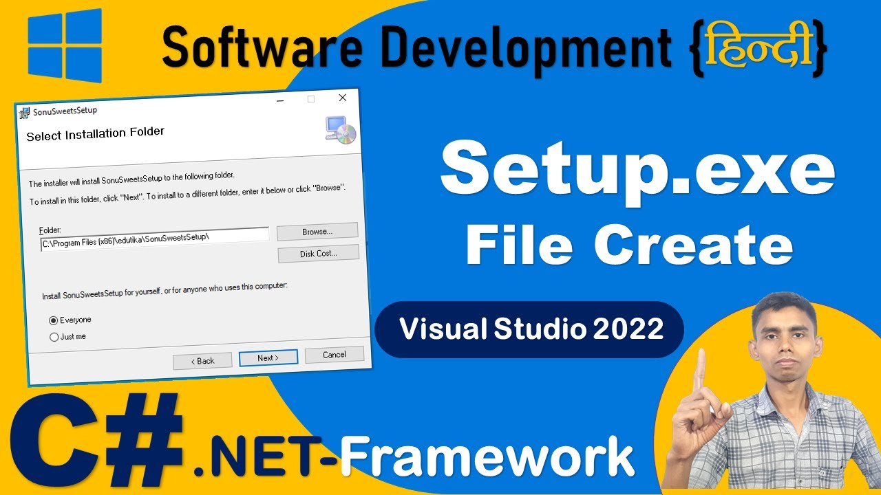 how to create setup file in c# .net windows application in visual studio 2022 |  Hindi