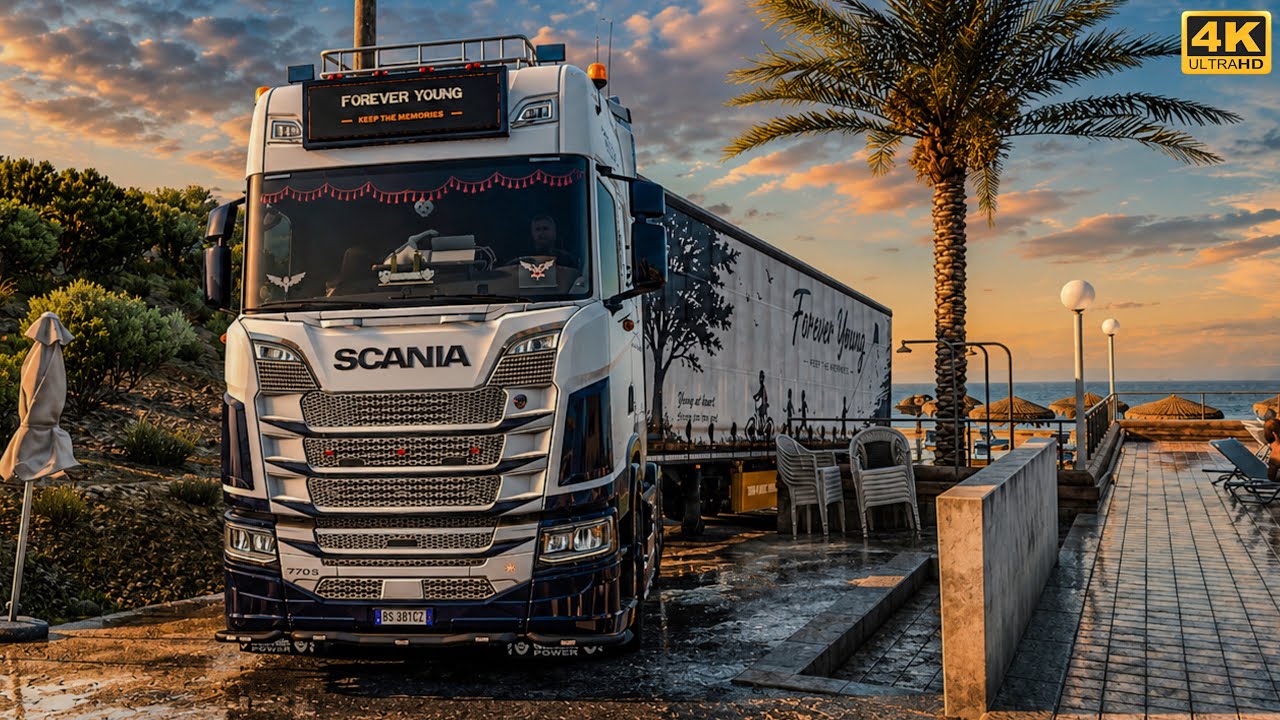 ETS2 1.60 | Scania struggles through narrow city roads | Realistic Driving | 4k Graphics