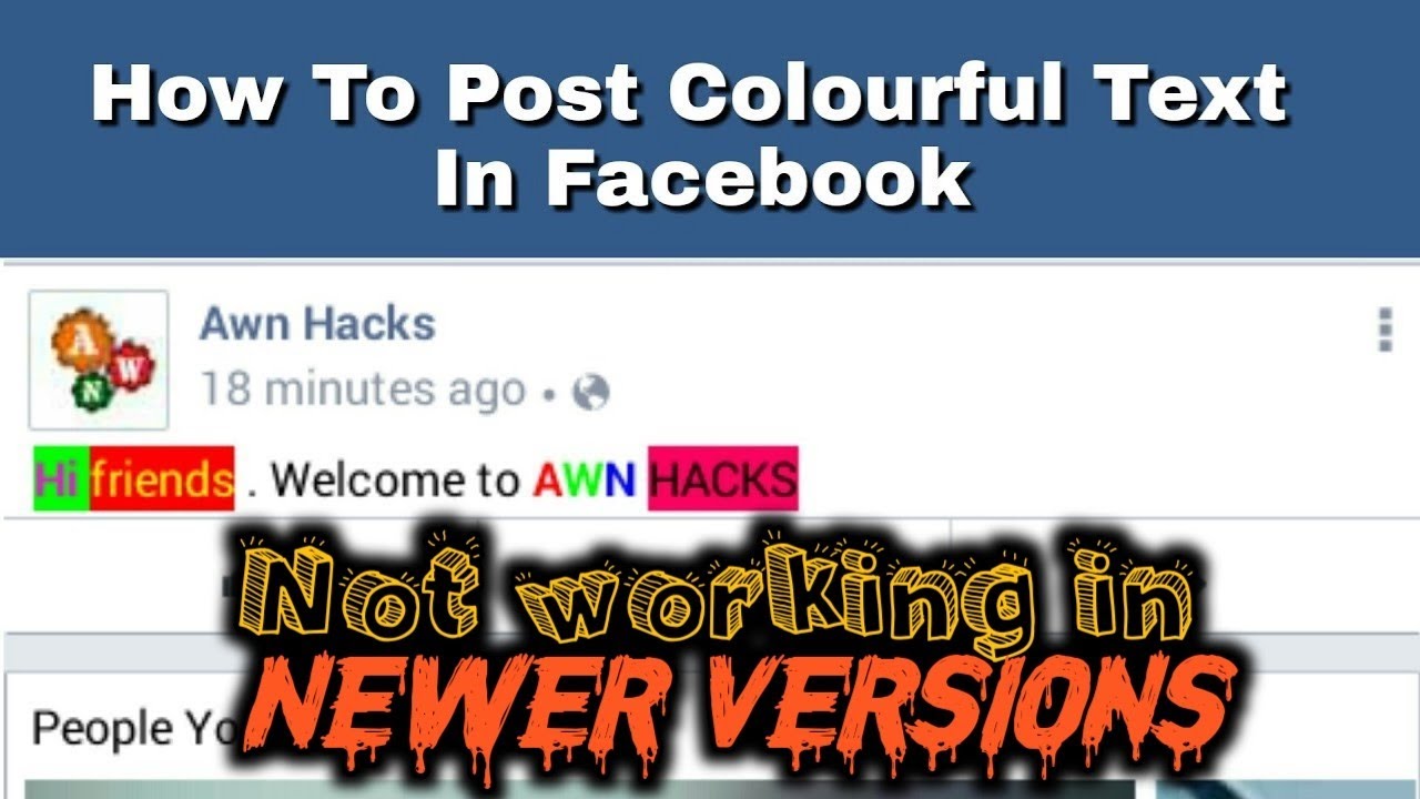 How to post colour text in facebook. Write colourful text
