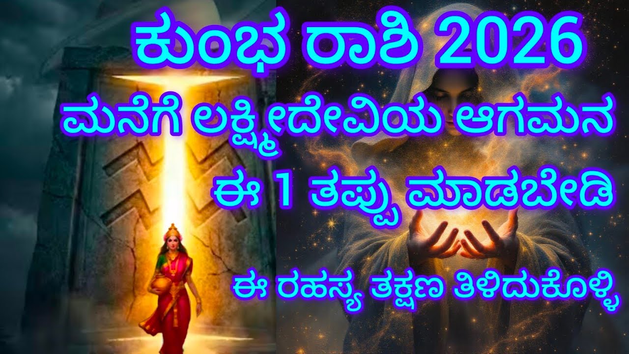 ಕುಂಭ ರಾಶಿ 2026 ಮನೆಗೆ ಲಕ್ಷ್ಮೀದೇವಿಯ ಆಗಮನ ಈ 1 ತಪ್ಪು ಮಾಡಬೇಡಿ ಈ ರಹಸ್ಯ ತಕ್ಷಣ ತಿಳಿದುಕೊಳ್ಳಿ 