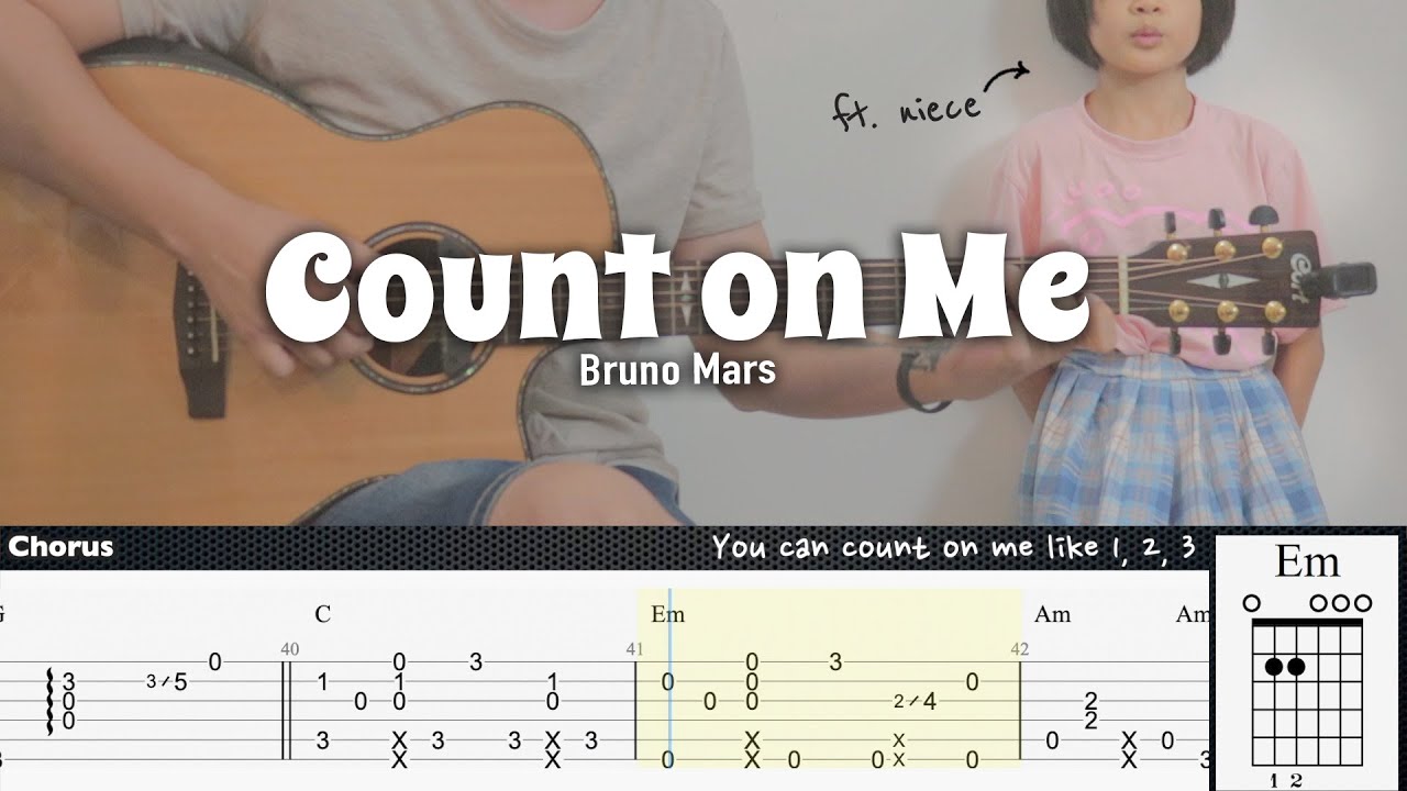 Count on Me - Bruno Mars | Fingerstyle Guitar (ft. niece)