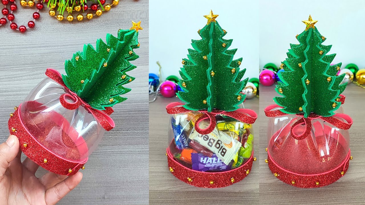 Lindo dulcero navide&ntilde;o con solo dos materiales 🎄 ideas f&aacute;ciles para navidad