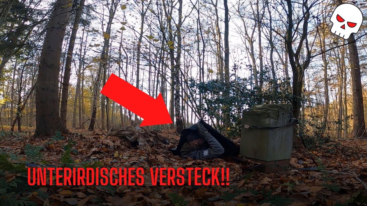 Auf der FLUCHT ohne AUSR&Uuml;STUNG, im WALD UNTERSCHLUPF & VERSTECK bauen.  Survival Situation !?