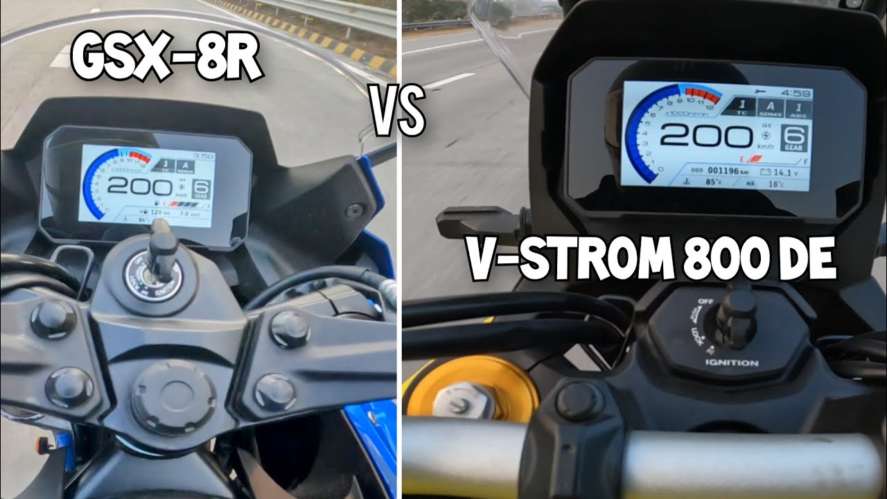 Suzuki GSX-8R TOP SPEED vs Suzuki V-Strom 800 DE TOP SPEED | One is Faster One is More Stable