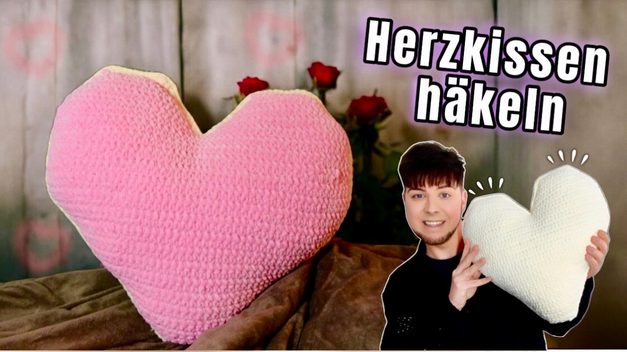 Kuscheliges Herzkissen häkeln ❤️ Geschenkidee mit Herz & Kuschelfaktor | Valentinstag
