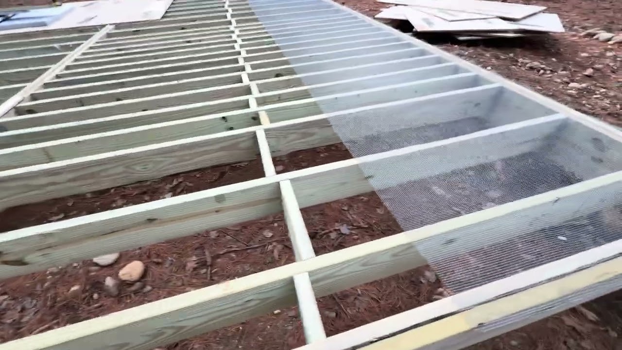 Installing wire mesh to prevent mice & critters. Part of the ‘building the sugar shack / shed series
