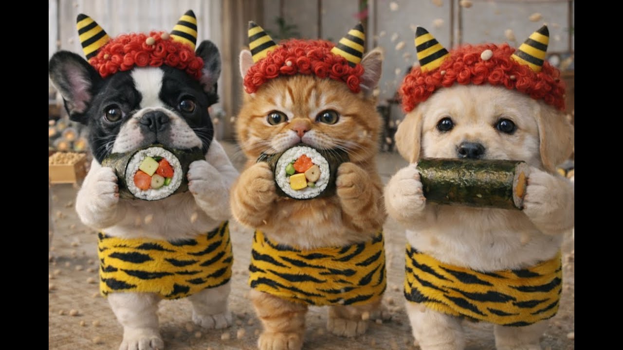 【節分】恵方巻きドロボウは夢だった？！AI犬マルコ🐶が恵方巻き作りに挑戦