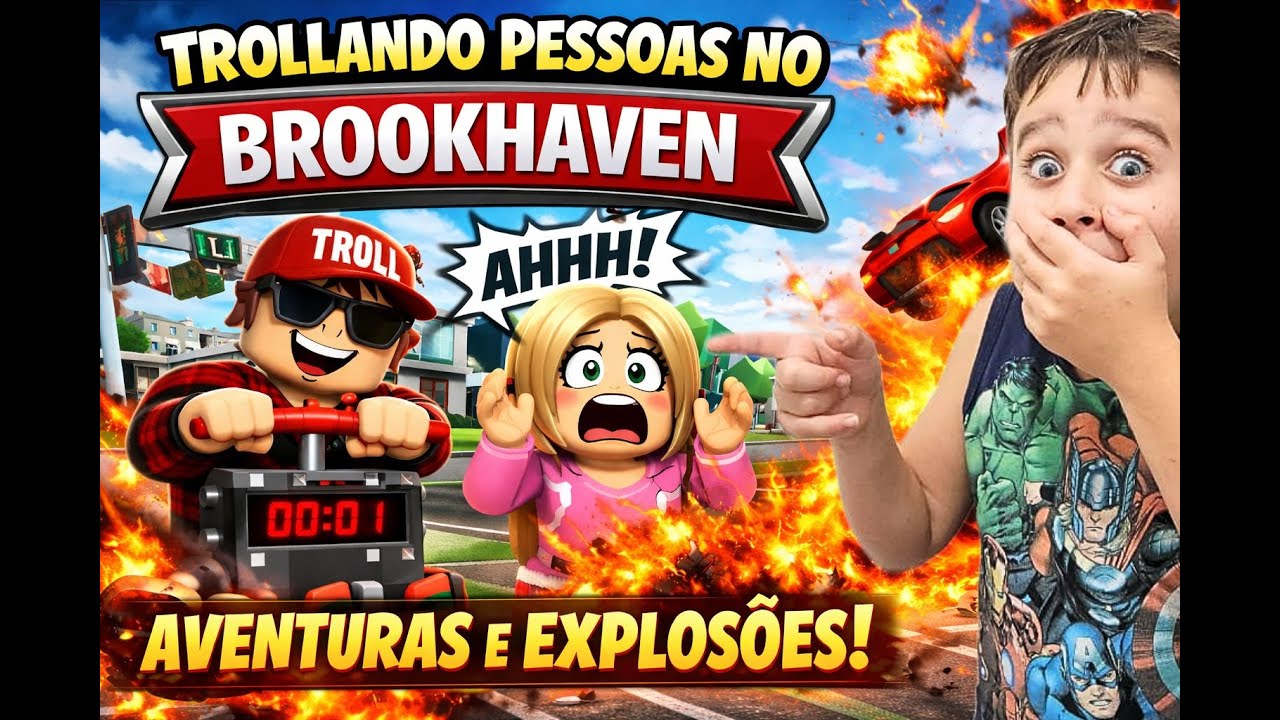 Trollando pessoas no Brookhaven - Aventuras e Explos&otilde;es!