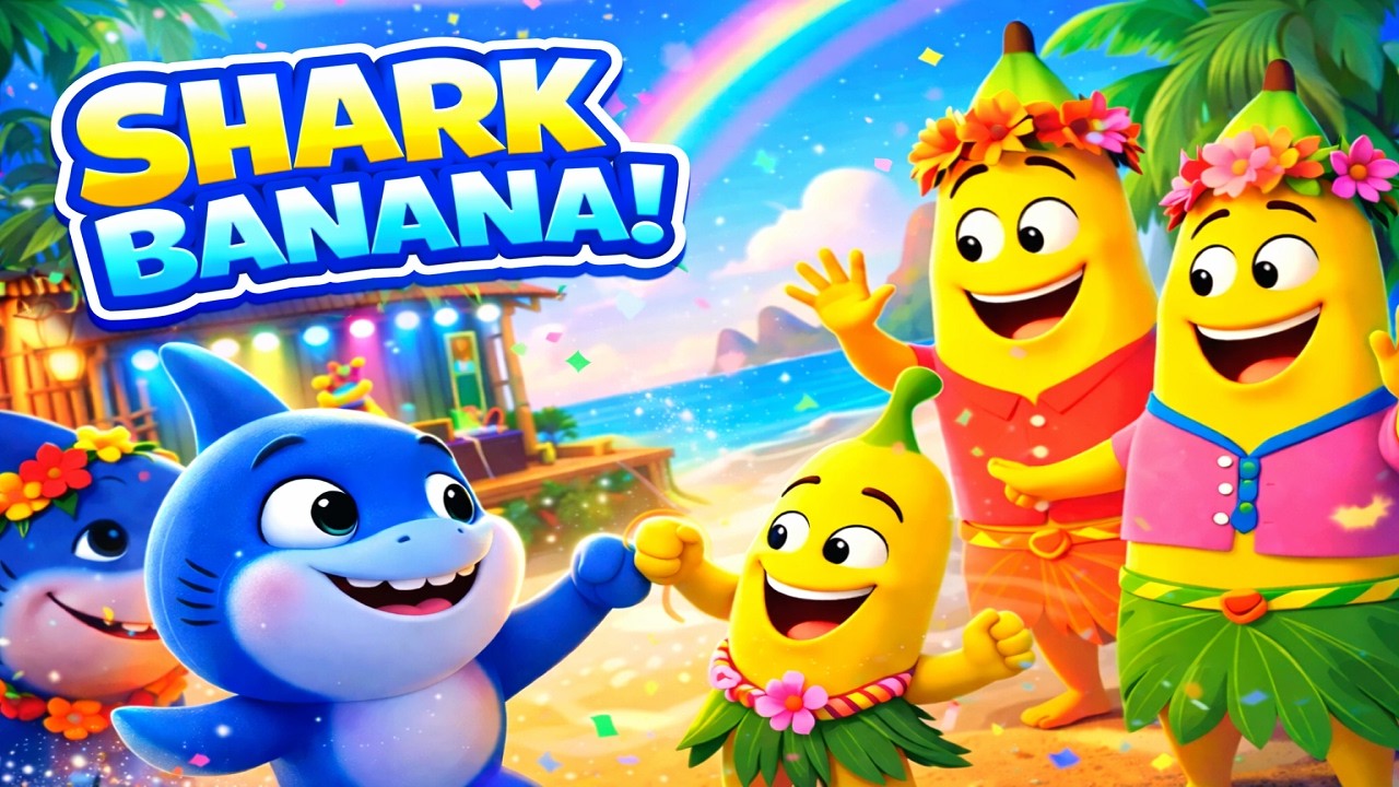 Baby Shark Banana 🦈🍌 | Funny Kids Dance Music for Toddlers | Super Fun Dance Song for Kids & Babies