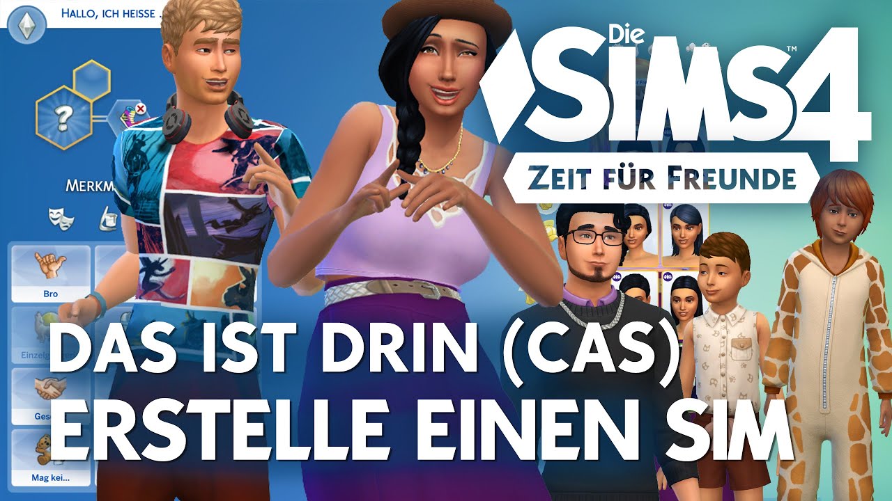 Die Sims 4 Zeit f&uuml;r Freunde CAS - Alle Erstelle einen Sim-Inhalte (Kleidung, Frisuren)
