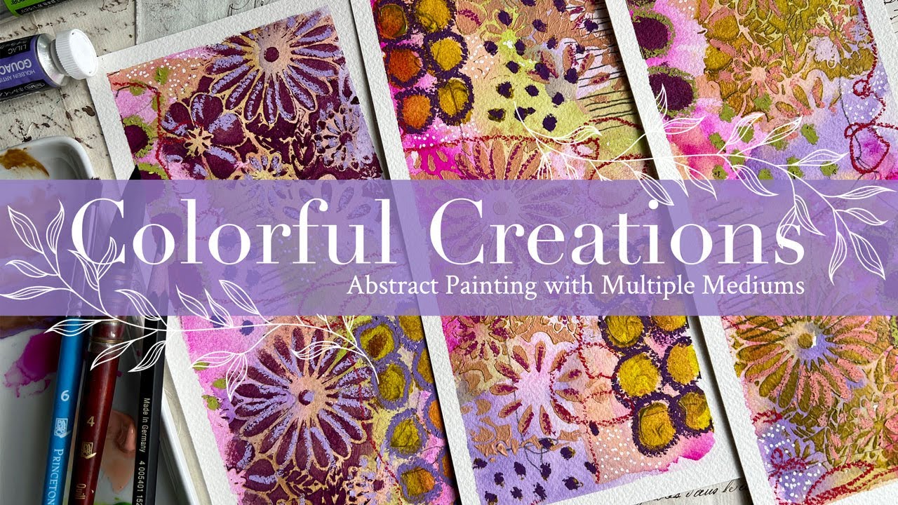 Colorful Creations: Abstract Painting with Multiple Mediums