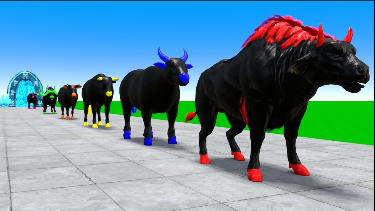Paint Animals Dinosaur T Rex Herbivores and Carnivores Dinosaurs Fountain Crossing Animal Cartoon