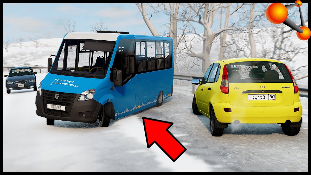 ДРИФТ На МАРШРУТКЕ ЗИМОЙ! Пассажиры В ШОКЕ! - BeamNg Drive