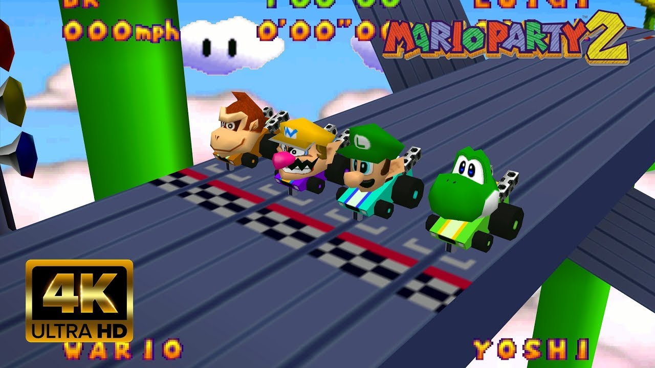 Mario Party 2 - Slot Car Derby [All 3 Courses] [4K]
