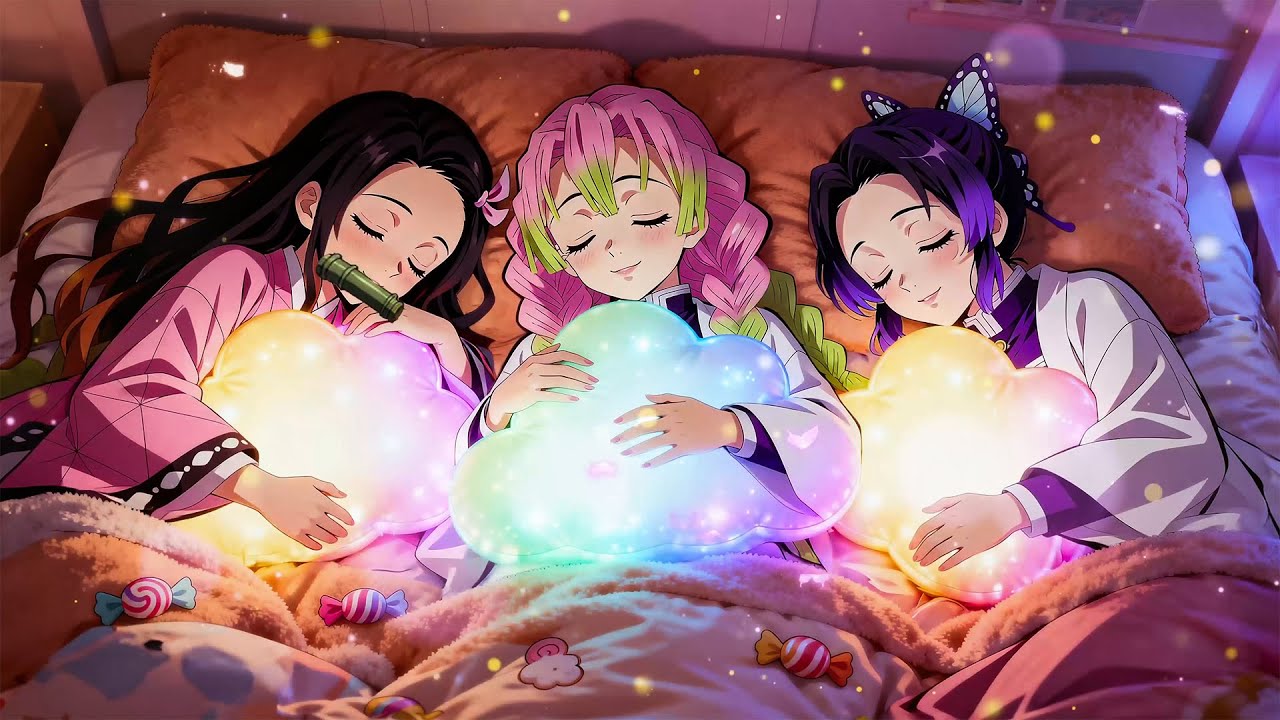 Засыпайте за считанные минуты с Незуко, Мицури и Шинобу🌙 Расслабляющая музыка, которая снимает ст...