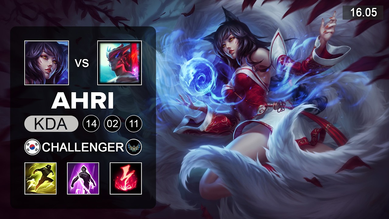 Faker Ahri vs Yone Mid - KR Challenger - Patch 16.05 Season 16