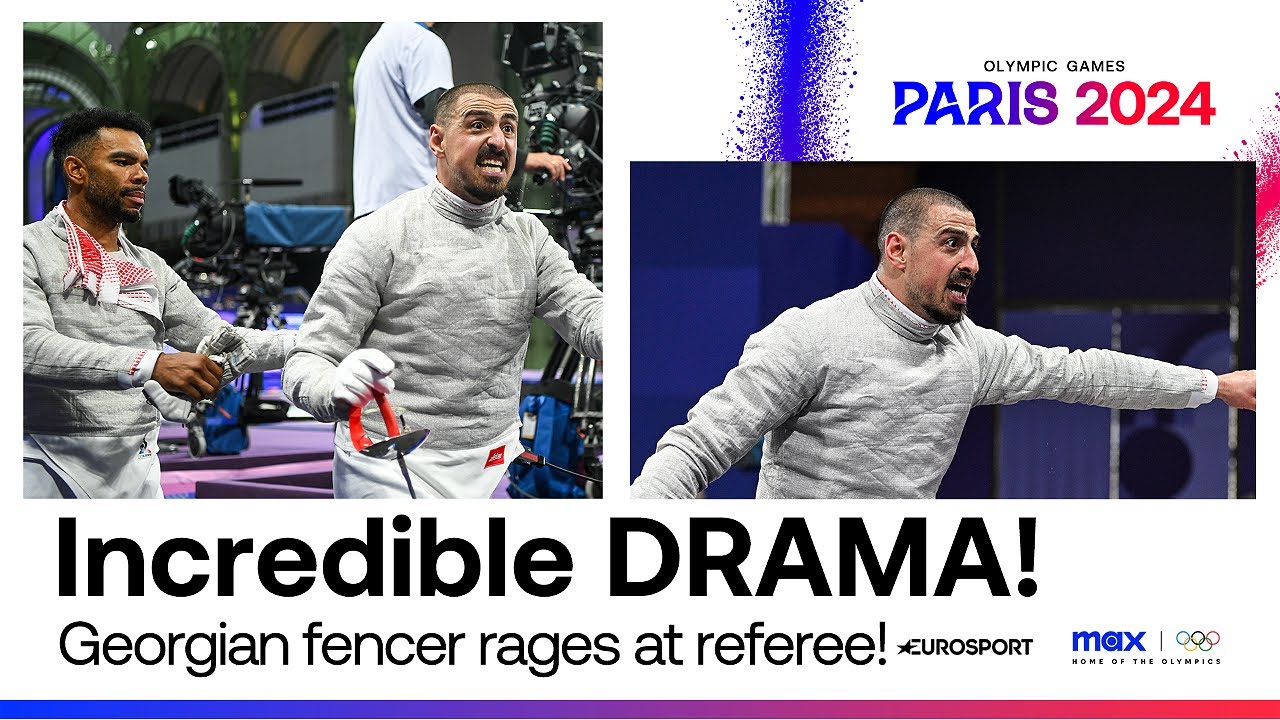 Referee 'KILLED ME' again storms Georgian world number one fencer 😳 #Paris2024 #Olympics