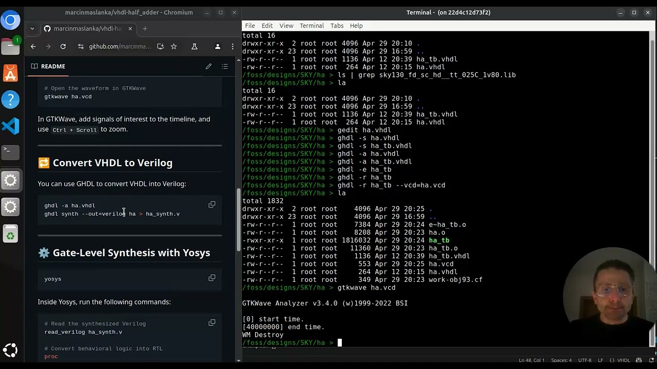 STEP 1 : VHDL to Verilog Conversion using GHDL in IIC-OSIC-TOOLS