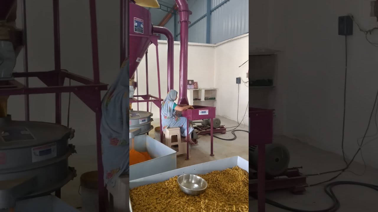 Haldi Processing and Griding | Nirmal's Spices Timarni | Masala Industry | Masala Unit | #shortsfeed