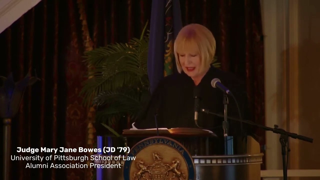 UPLAA President Judge Mary Jane Bowes (JD '79) gives remarks at Chief Todd (JD '82) Installment.