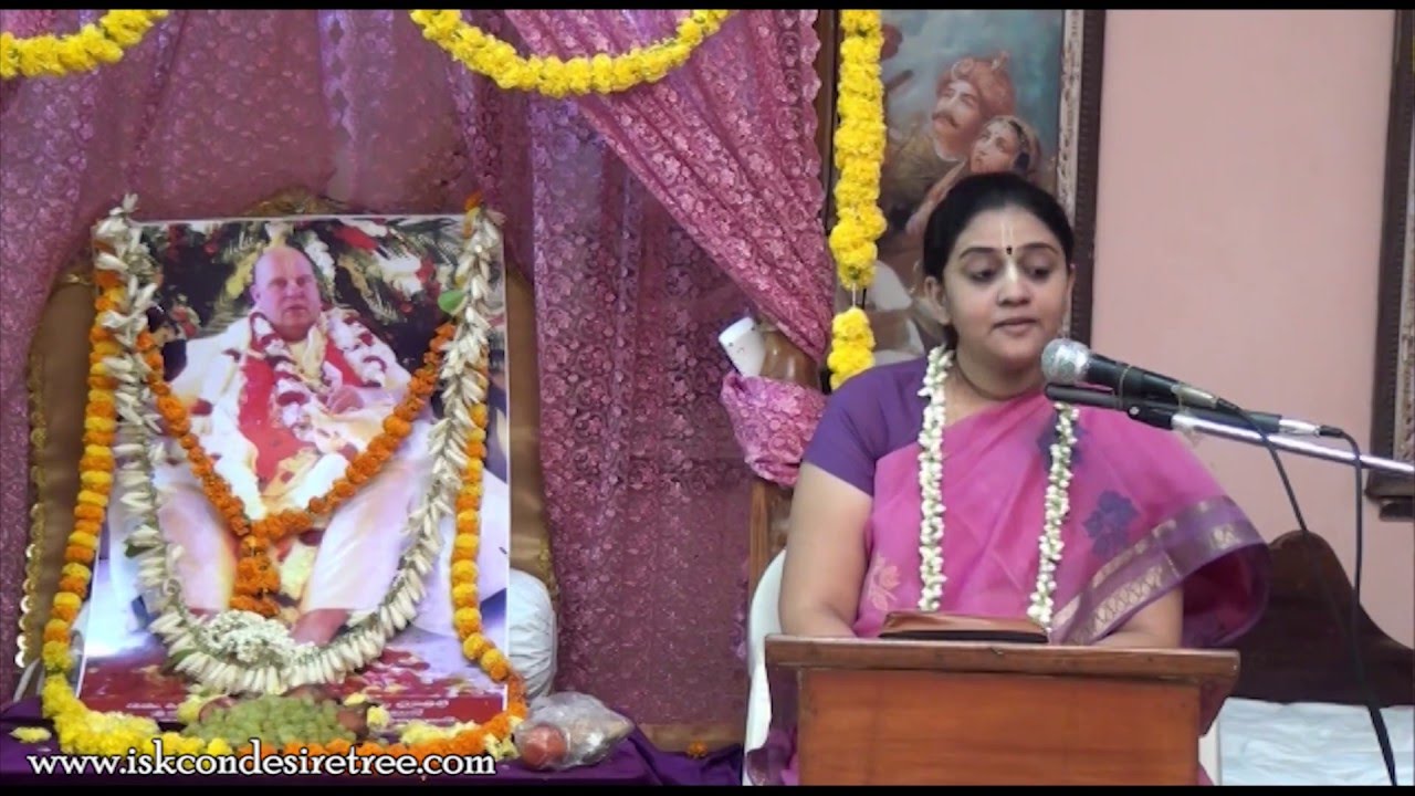 67th Vyasa Puja Glorification of HH Jayapataka Swami in Telgu by Nitaisevini Mataji on 17th Apr 2016