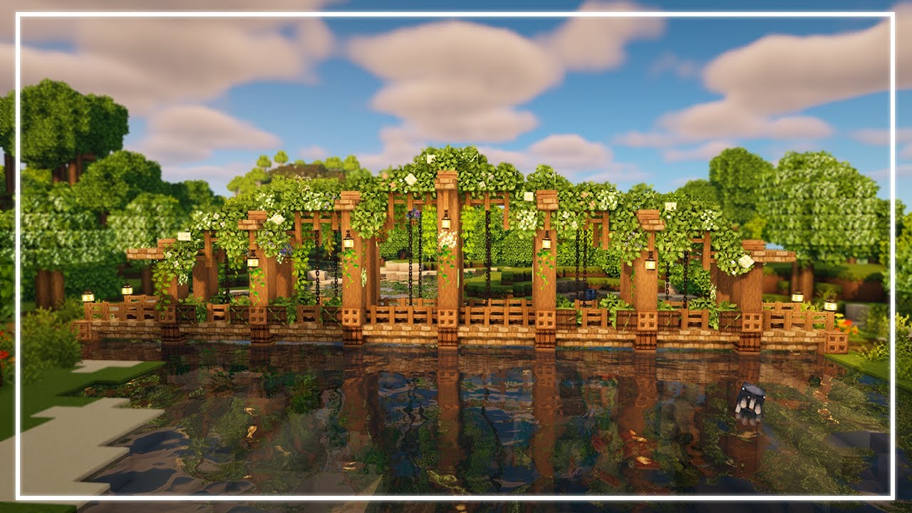 Minecraft ||🌷AESTHETIC COTTAGECORE BRIDGE🌷||✨Como Construir un PUENTE estilo COTTAGECORE de MADERA✨
