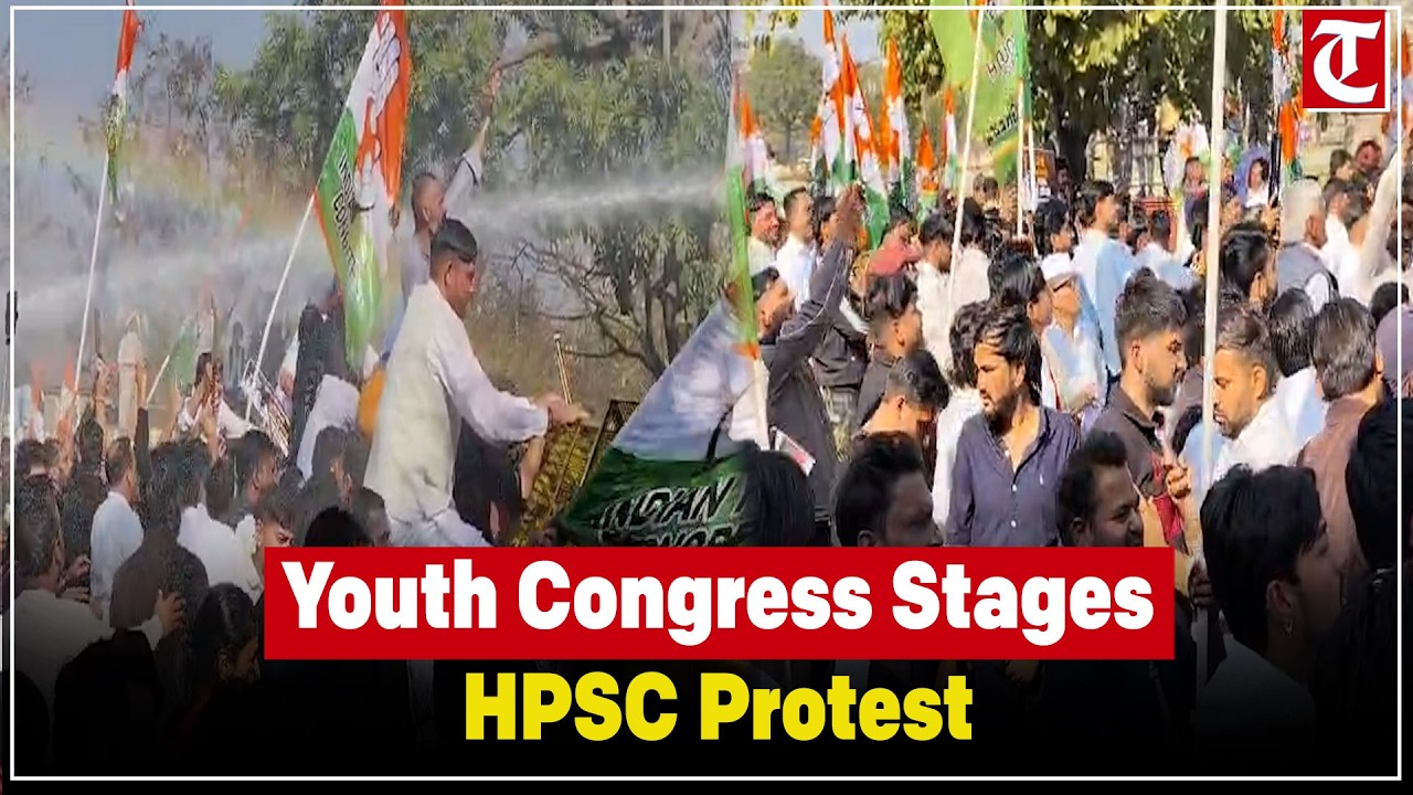 Indian Youth Congress Protests HPSC Recruitment Scam in Panchkula | Leaders Join Demonstration