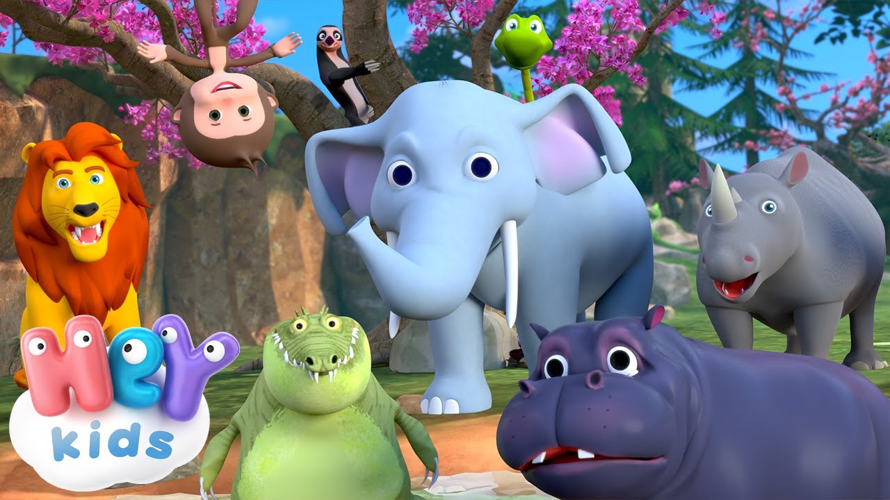 Jungla 🦁 Animale salbatice din jungla 🦜HeyKids - C&acirc;ntece pentru copii
