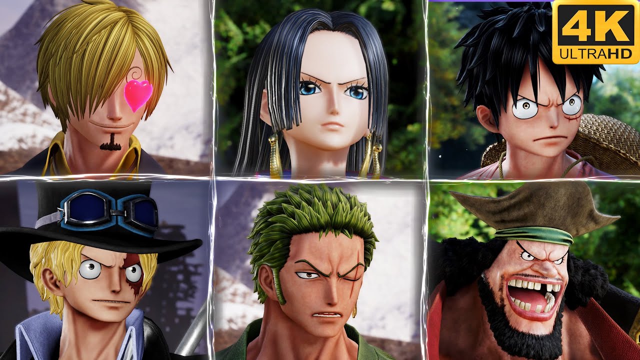 Jump Force : All One Piece Character Unique Interactions & Quotes | 4K Ultra HD 60FPS