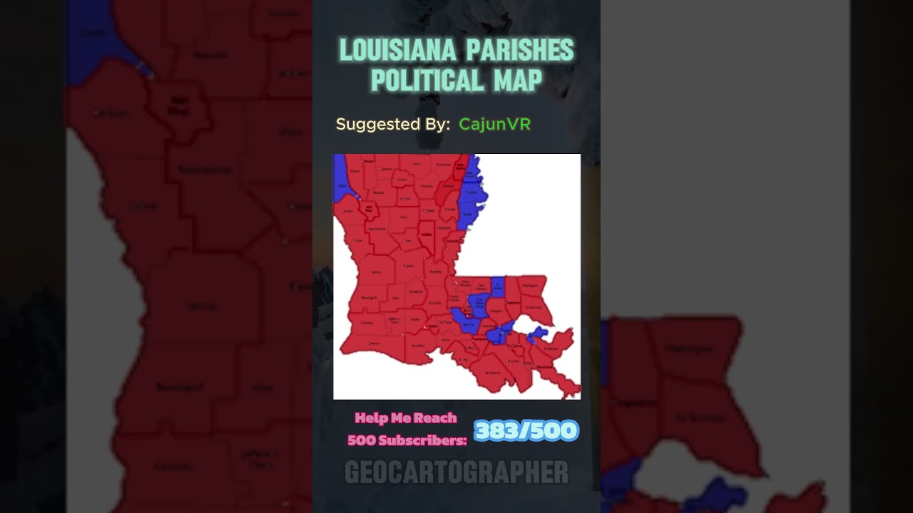 Louisiana Parishes Political Map #geography #map #learn