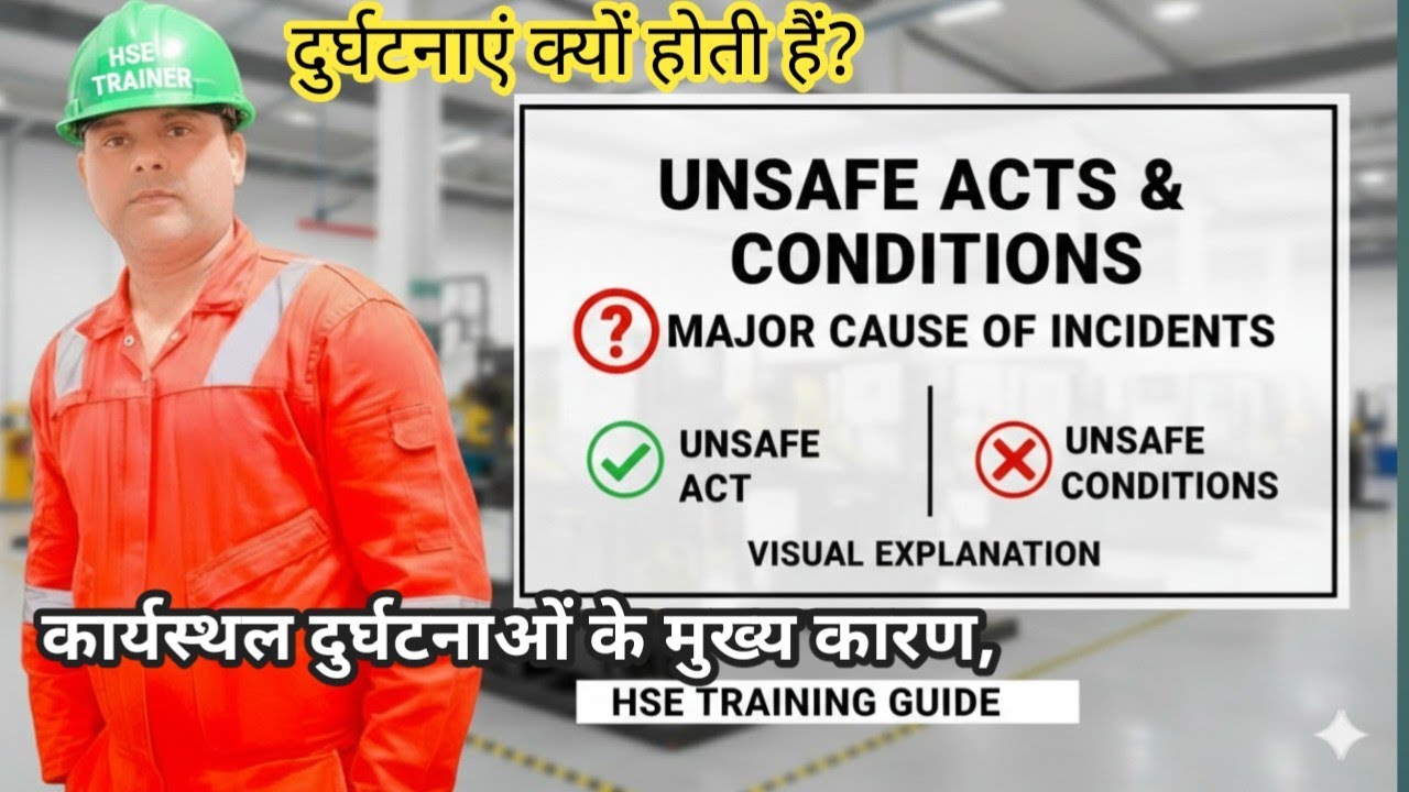 Unsafe Acts & Unsafe Conditions | Most Common Causes of Workplace|कार्यस्थल दुर्घटनाओं के मुख्य कारण