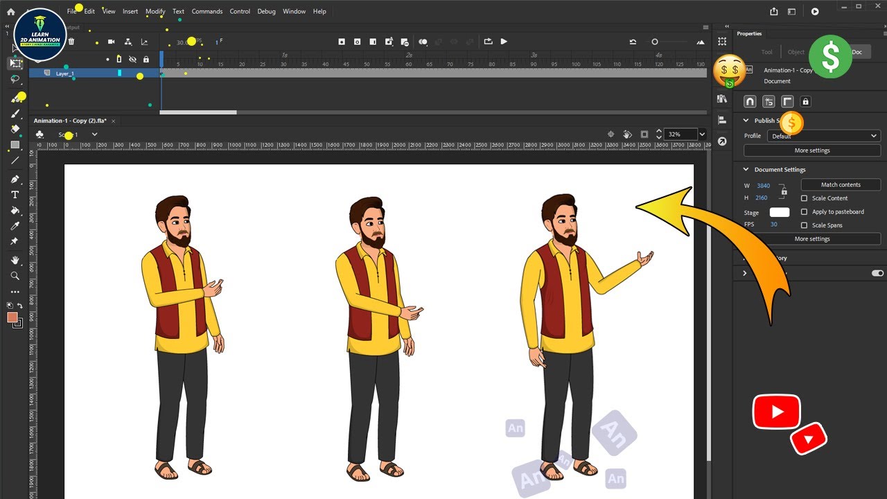 How to Make Talking Movement in Animate CC | 2D Animation Hindi Tutorial | Animate CC Hindi Beginner