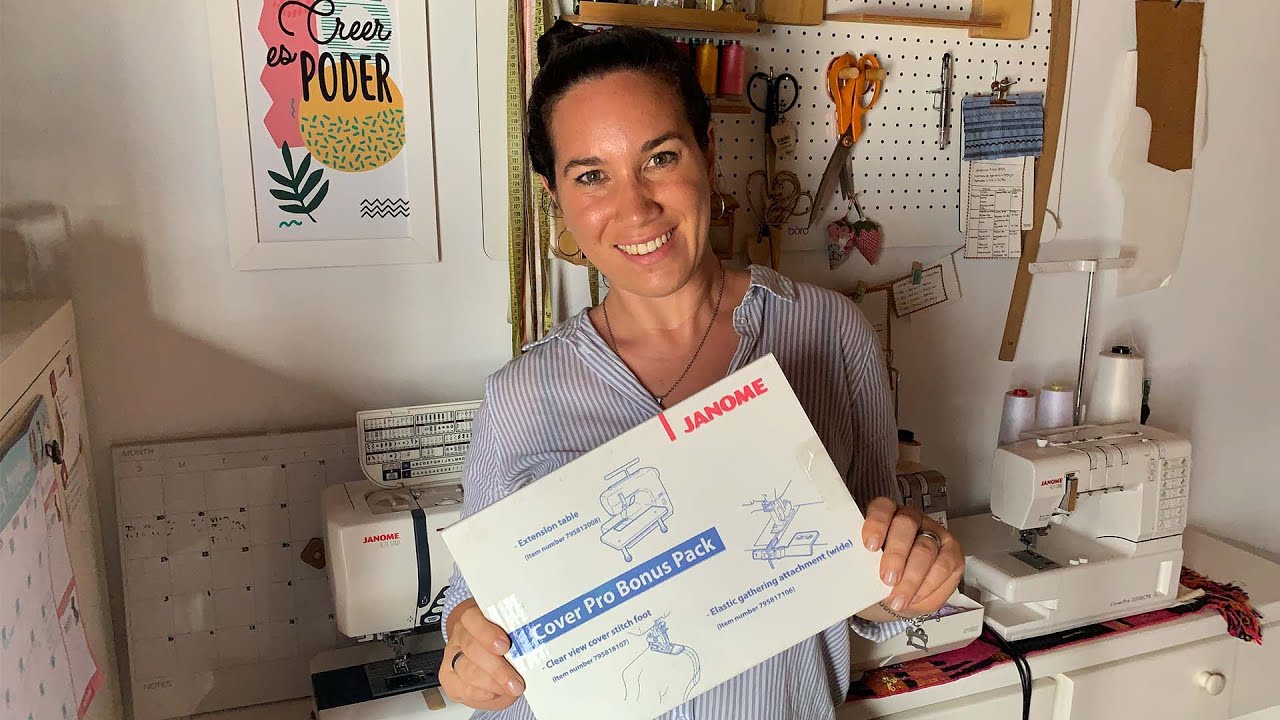 Janome Coverpro 2000cpx I Guía de costura- Pega elástico- Guí Dobladillo y Más!