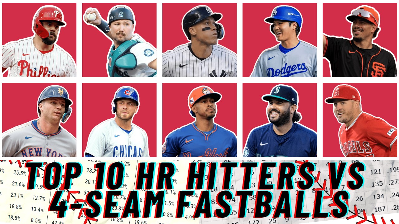 Top 10 Hitters With Most Home Runs vs 4-seam Fastballs in 2025