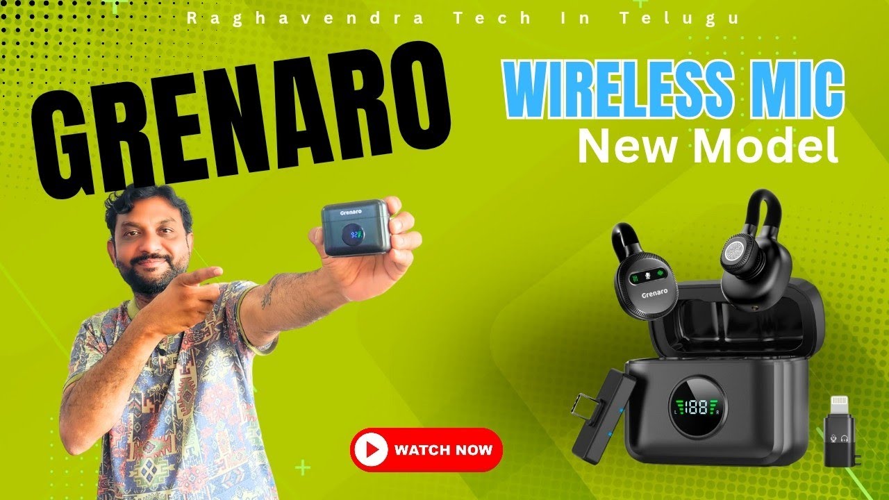 Grenaro | Grenaro Wireless Mic New Model | For Youtubers | Raghavendra Tech In Telugu