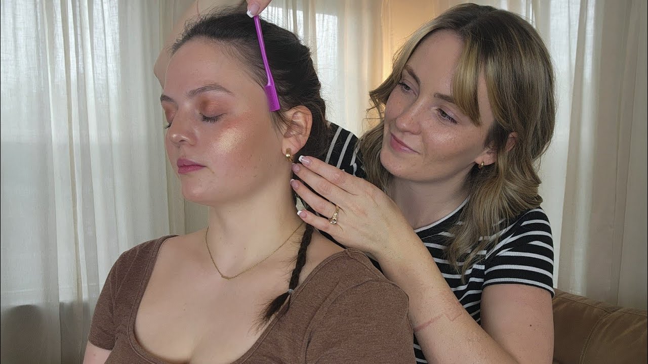 ASMR Perfectionist French Braiding With Mini Combing & Neutral Makeup Application -Finishing Touches