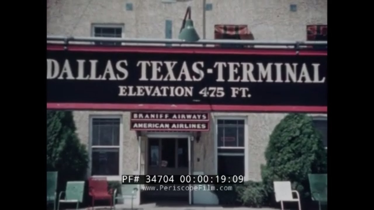 LOVE FIELD DALLAS TEXAS AIRPORT TERMINAL & DC-2 ARRIVAL 1940s  HOME MOVIE