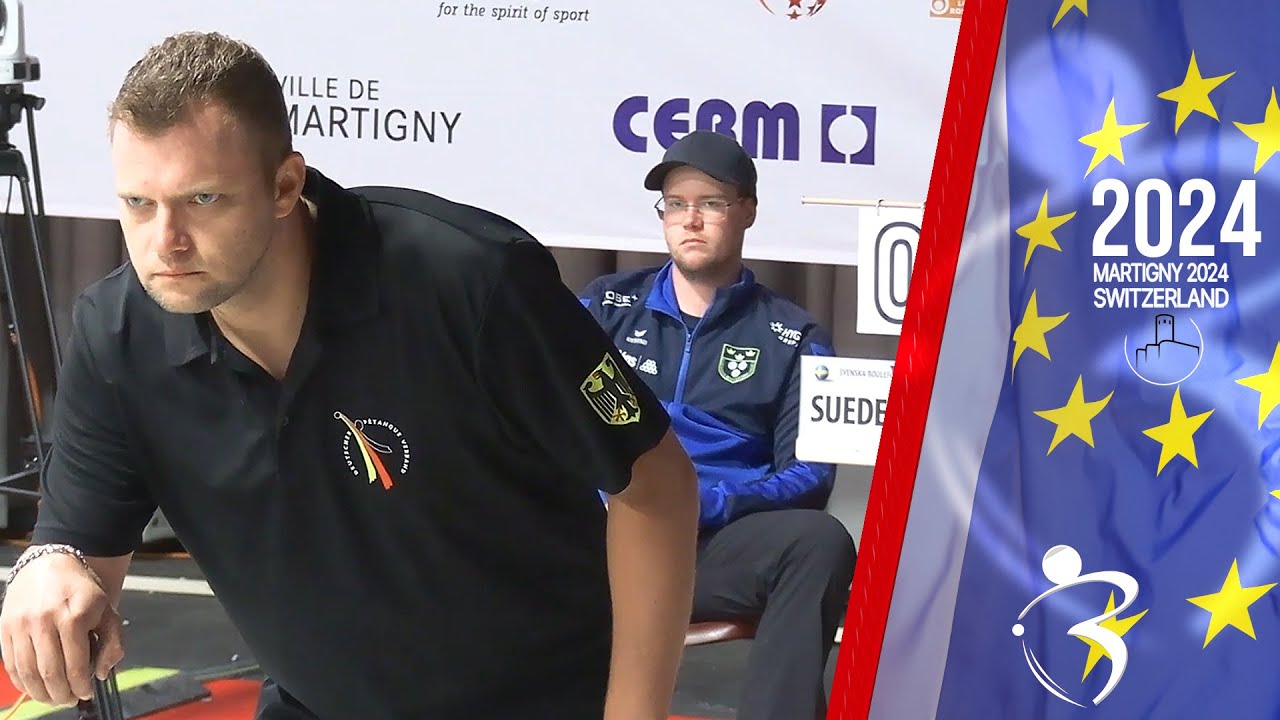 Huitième du tête-à-tête SUÈDE vs ALLEMAGNE : Championnats d'Europe de pétanque à Martigny 2024