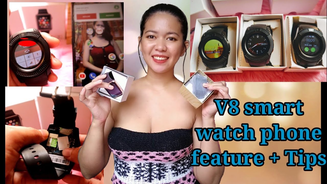 V8 smart watch phone settings |review