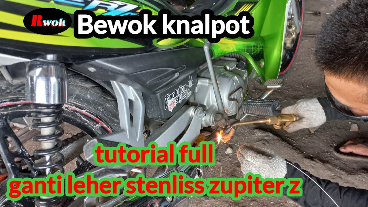 Ganti leher knalpot jupiter z pake stenliss @Bewokknalpot