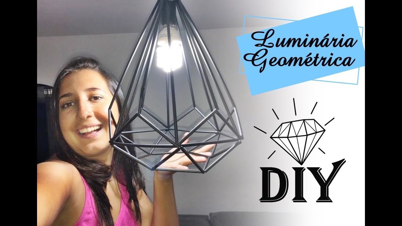 DIY - LUMINÁRIA DIAMANTE | com canudos