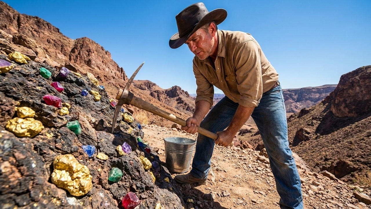 Treasure Stream Discovery! Gold Nuggets and Colorful Gemstones Everywhere.