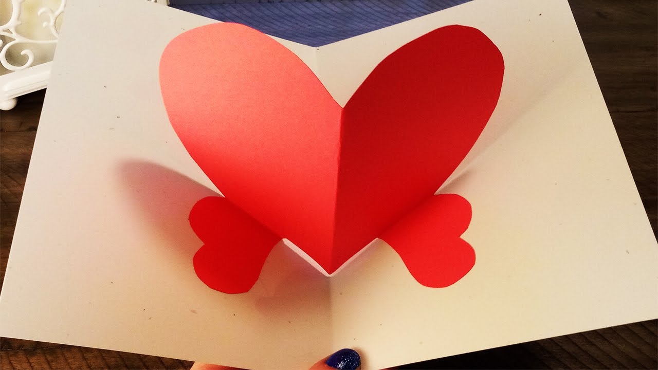 3D pop up heart hand made card 2020 Hermosa tarjeta corazón 3D para cualquier ocasión