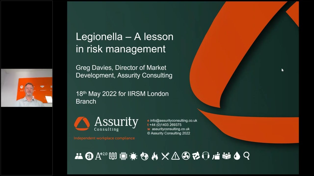 IIRSM London Branch webinar   Legionella in Risk Management